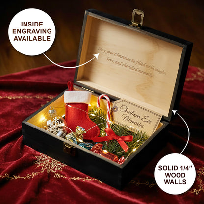 Personalized Wooden Keepsake Box, Custom Engraved Memory Box with Lid