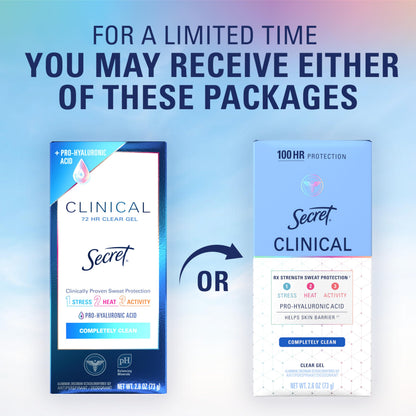 Secret Clinical Antiperspirant Deodorant, Completely Clean 2.6 oz Pack of 2
