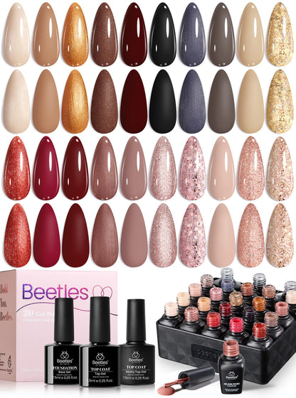 Beetles Gel Nail Polish Kit with U V Light - 80Pcs 55 Colors Gel Nail Kit