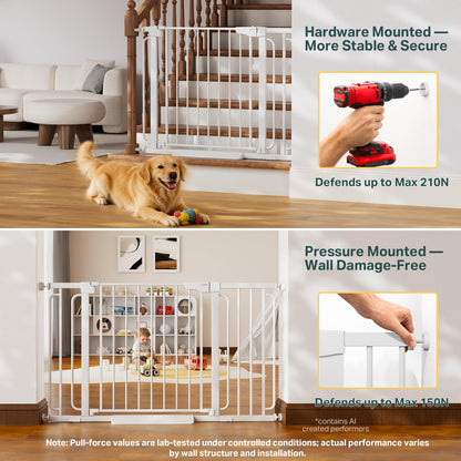 Cumbor 29.7-51.5 in Extra Wide Baby Gate for Stairs, Dog Gate Indoor Black