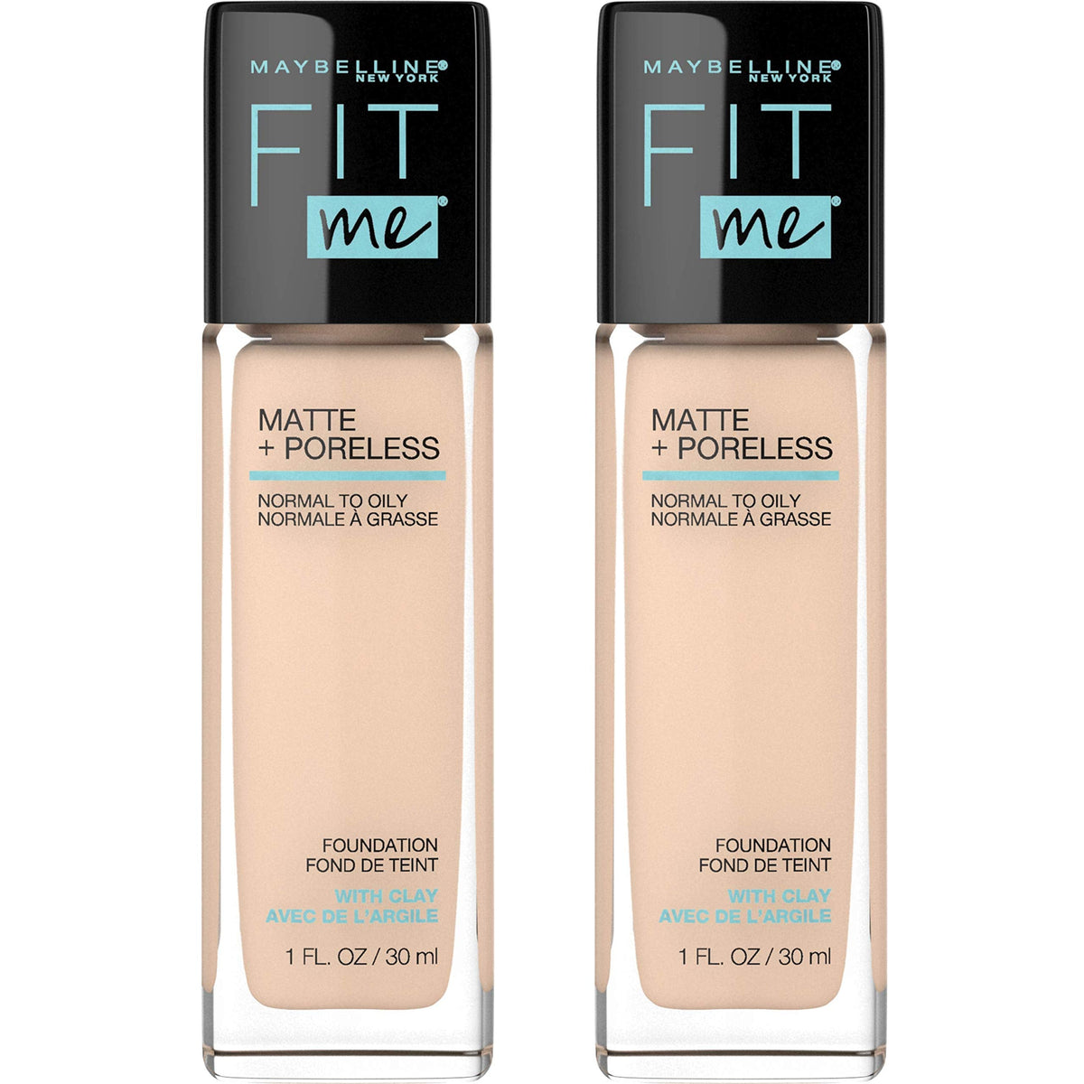 Maybelline Fit Me Matte + Poreless Liquid Oil-Free Foundation Makeup, Sun Beige, 1 Count (Packaging May Vary)