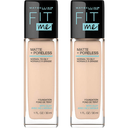 Maybelline Fit Me Matte + Poreless Liquid Oil-Free Foundation Makeup, Sun Beige, 1 Count (Packaging May Vary)