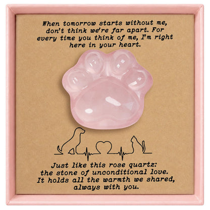 Dog Memorial Gifts for Loss of Dog, Rose Quartz Paw & Memorial Bracelet
