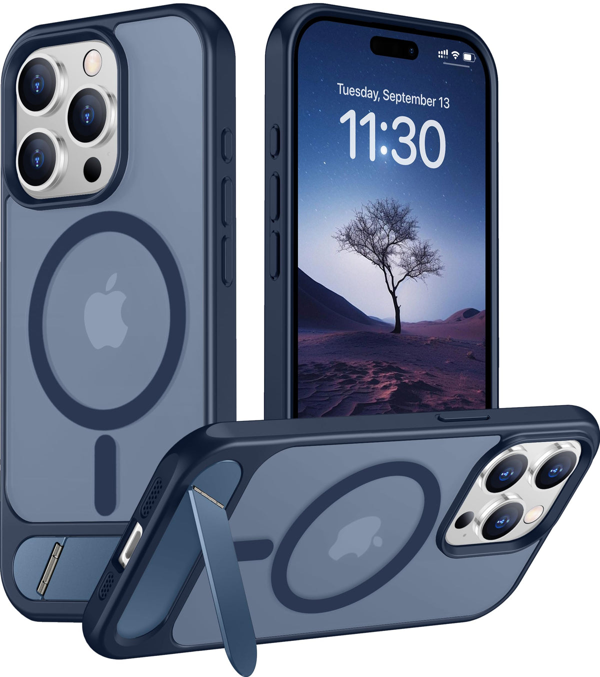 Temdan Magnetic Compatible with iPhone 16 Pro Max Case, [Built-in Invisible Kickstand][Compatible with MagSafe] [Military Grade Shockproof] Slim Translucent Matte Phone Case for iPhone 16 Pro Max 6.9"