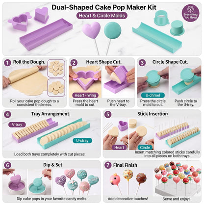 Round Cake Pop Mold Set with 9in Tray and Sticks- Blue