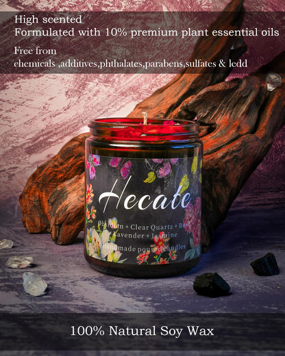 Healing Energy Candle, Negative Energy Cleansing,Soy Aromatherapy, Handmade Crystal Candle for Soothing.(Healing)