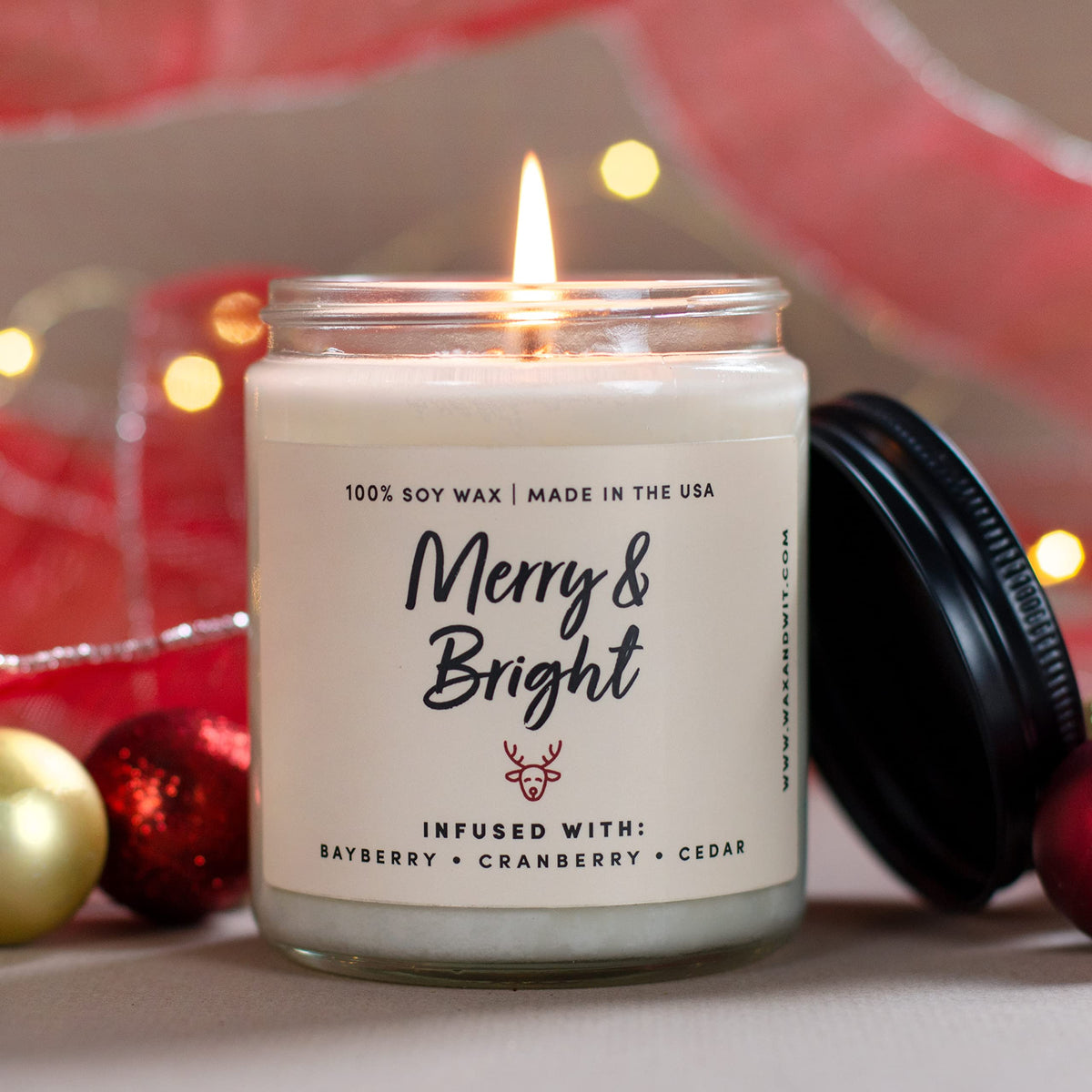 Wax & Wit Fall Candles for Home Scented – Apple, Cinnamon, Clove, Orange – Perfect Home Décor Gifts for Autumn, Holiday, Christmas, Winter - 9oz, Soy Wax, 50 Hour Burn