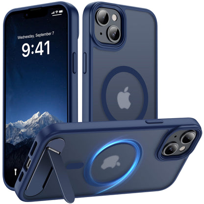 Magnetic Compatible with iPhone 16 Case, [Built-in Kickstand][Full Camera Protection][Compatible with MagSafe][Anti-Fingerprint] Shockproof Phone Case for iPhone 16 6.1",Brown