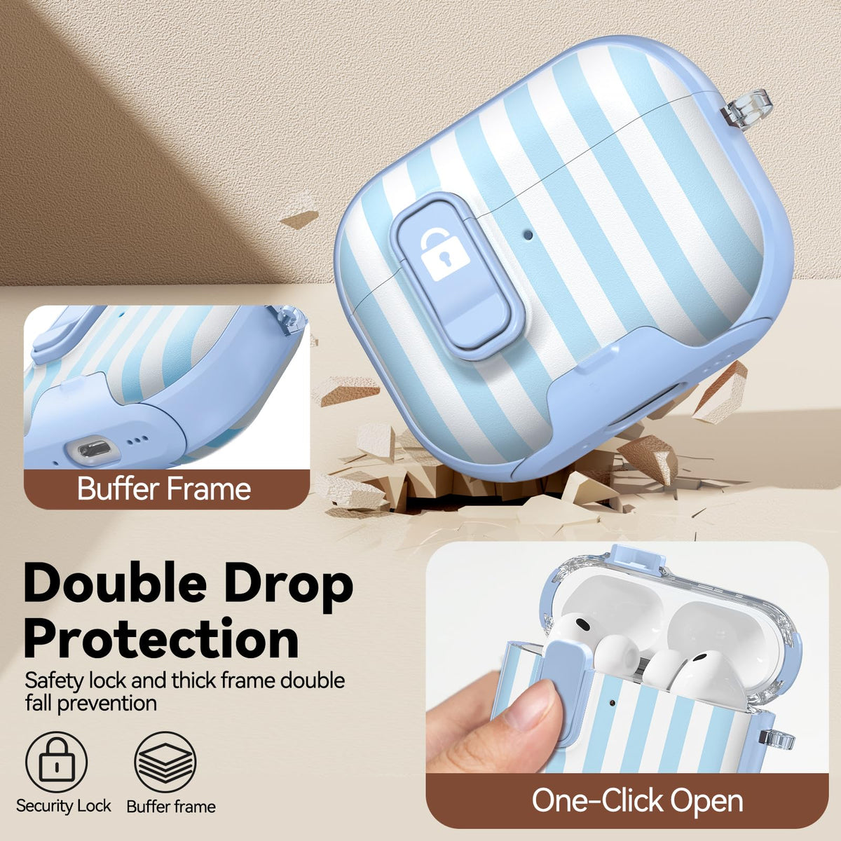 for AirPods Pro 2nd/1st Case (2023-2019)-Purple Bell Flower