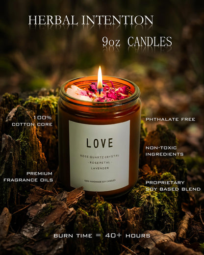 Healing Energy Candle, Negative Energy Cleansing,Soy Aromatherapy, Handmade Crystal Candle for Soothing.(Healing)