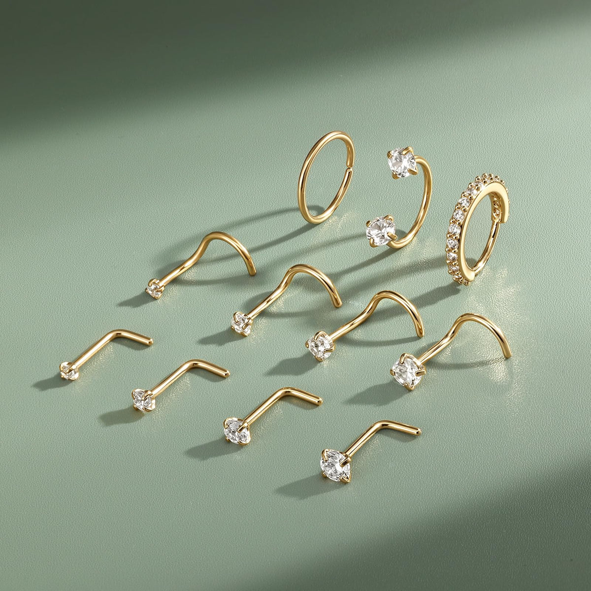 Horseshoe Nose Ring Studs Gold Silver Nose Piercing Jewelry for Women Men