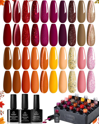 Beetles Gel Nail Polish Kit with U V Light - 80Pcs 55 Colors Gel Nail Kit