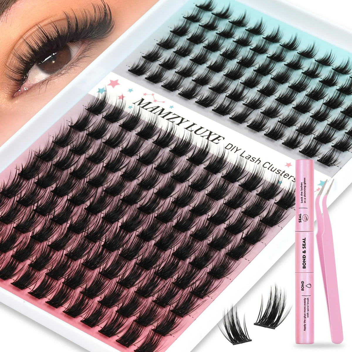 Lash Clusters Wispy 60D Eyelash Clusters 10-18mm Fluff Cluster Eyelash Extensions D Curl No Plastic Feel Individual Lashes Extension 240 Pcs Versatile False Eyelashes Clusters