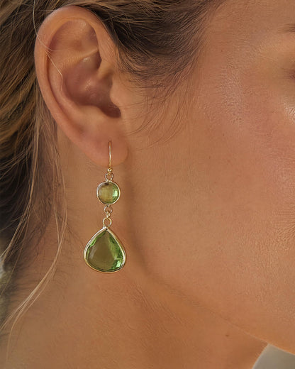 Handmade Dangle Drop Birthstone Earrings 14K Gold - Plated Hypoallergenic Lightweight & Comfortable Elegant Gemstone Earrings for Women