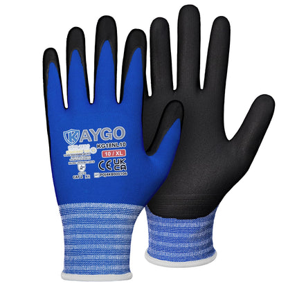 KAYGO Safety Work Gloves MicroFoam Nitrile Coated 12 Pairs, KG18NH