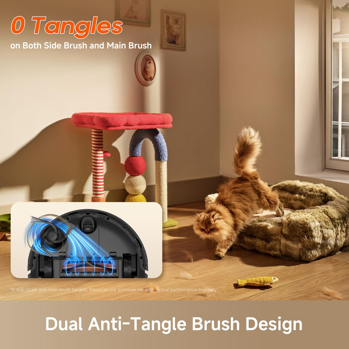 dreame D20 Pro Plus Robot Vacuum and Mop, Detangling DuoBrush for Pet Hair