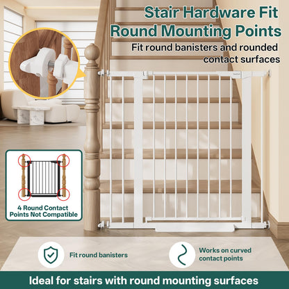 InnoTruth 27-36.6 in Wide Baby Gate for Stairs and Doorways, Black