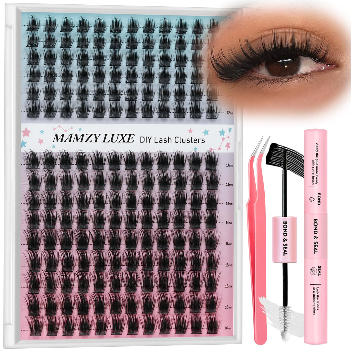 Lash Clusters Wispy 60D Eyelash Clusters 10-18mm Fluff Cluster Eyelash Extensions D Curl No Plastic Feel Individual Lashes Extension 240 Pcs Versatile False Eyelashes Clusters