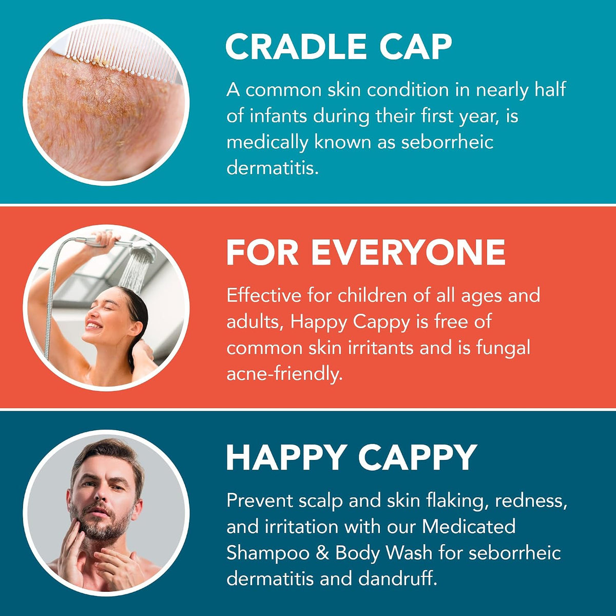 Happy Cappy Medicated Shampoo and Body Wash with Beanie Brush - 2 Pieces