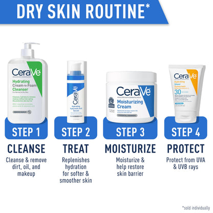 CeraVe Hydrating Cream To Foam Cleanser, Gentle Face Cleanser, 19oz