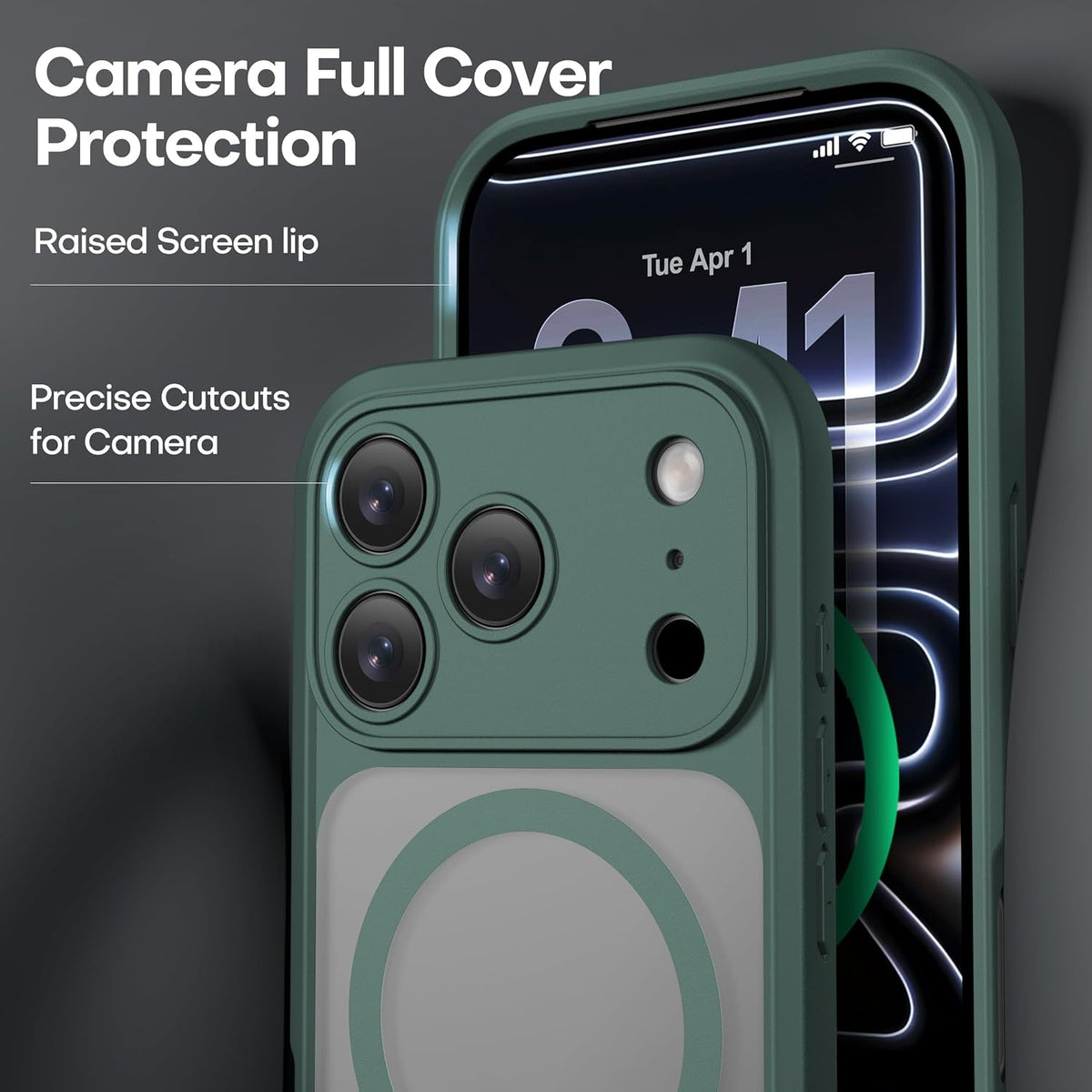 ImpactStrong Magnetic Guard Designed for iPhone 17 Air Case [Camera Protection] [Military Grade Drop Tested] [Compatible with MagSafe] Slim Translucent Matte Phone Case (6.6") - Navy Blue