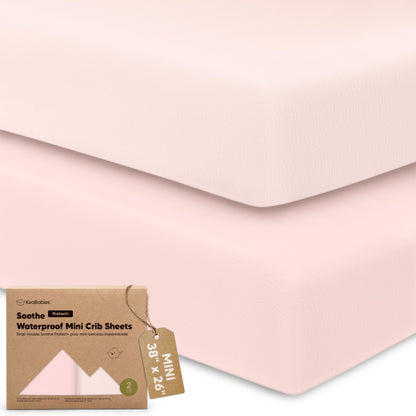 2pk Mini Crib Sheets Fitted 38x26 Pack N Play Mattress Sheet (Bumble Bear)