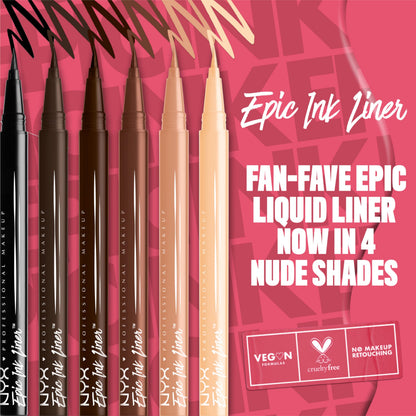 NYX PROFESSIONAL MAKEUP Epic Ink Eyeliner with Up To 24HR Wear, Black