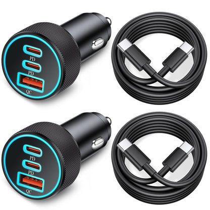67W 3-Port Super Fast Type C Car Charger USB C for Samsung S26 S25 S24 S23