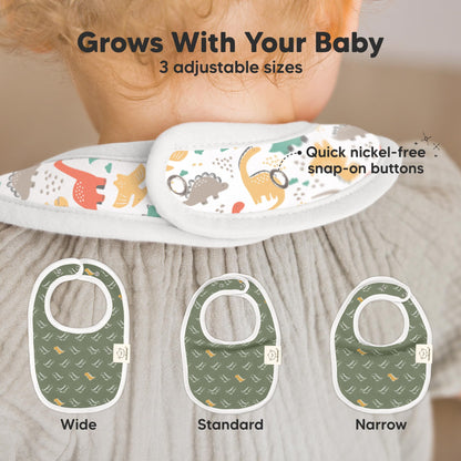 KeaBabies 8-Pack Organic Baby Bibs for Drooling and Teething (Sweet Charm)
