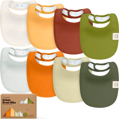 KeaBabies 8-Pack Organic Baby Bibs for Drooling and Teething (Sweet Charm)