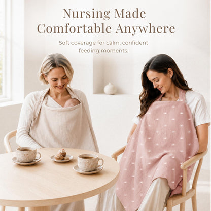 Konssy Muslin Nursing Cover Up for Breastfeeding with Rigid Hoop