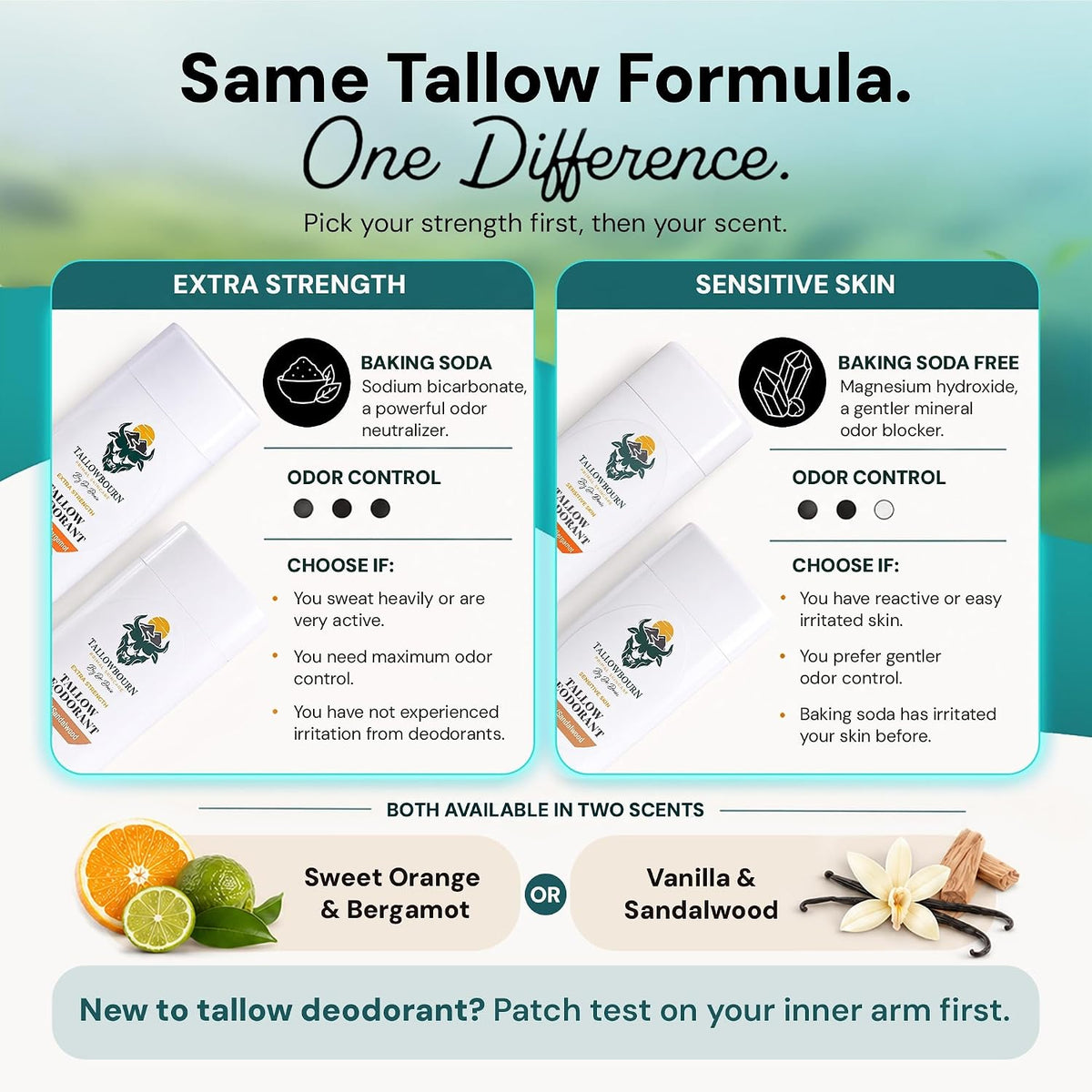 Extra Strength Tallow Deodorant - Vanilla & Sandalwood 3oz