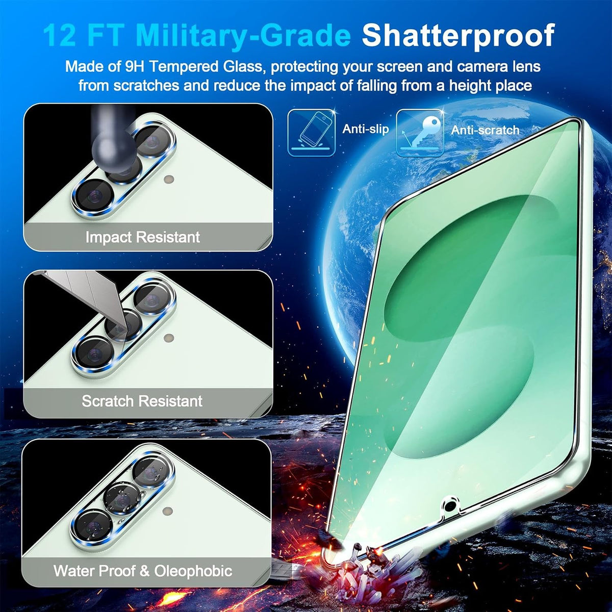 firtstnow 3 Pack for Samsung Galaxy S26 Ultra Screen Protector Tempered Glass + 3 Pack Camera Lens Protector, Military Grade Shatterproof, 9H Hardness, Fingerprint Unlock,Case Friendly 6.9 Inch