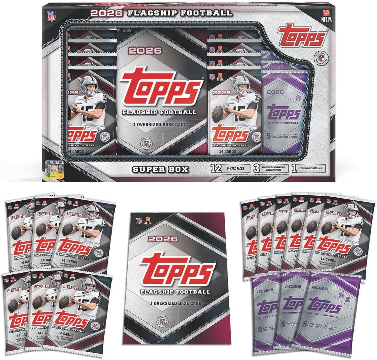 2026 Topps NFL Flagship Football Trading Card Super Box