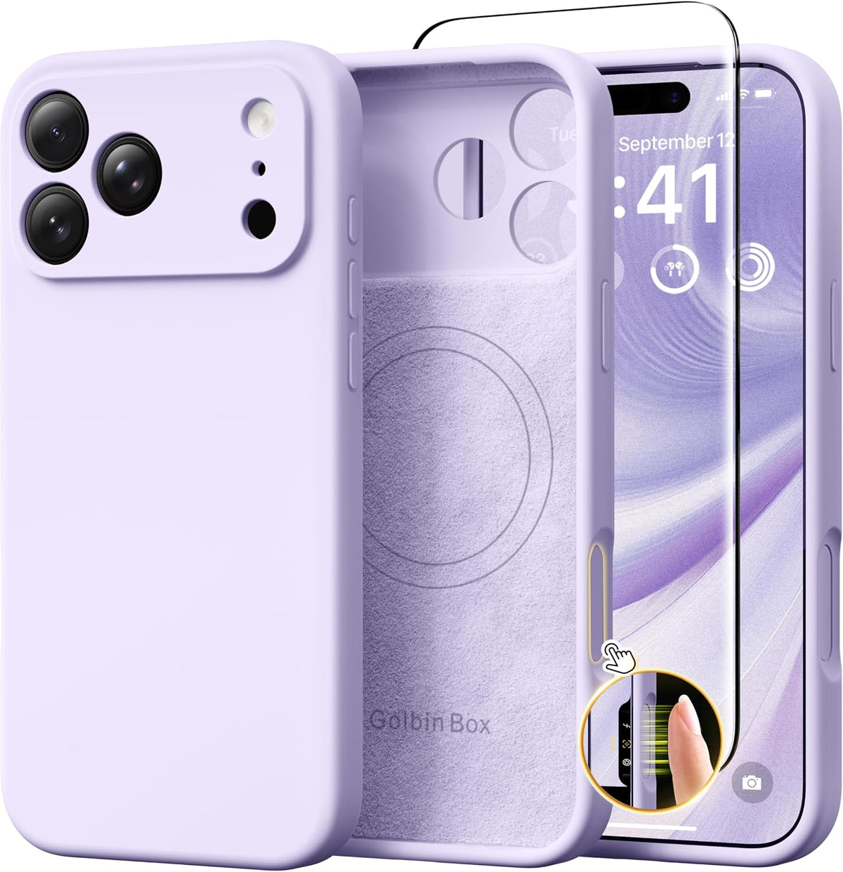 GolbinBox Magnetic for iPhone 13/14 Case, Silicone Cover, Blackcurrant