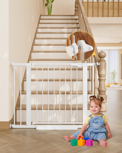 InnoTruth 27-36.6 in Wide Baby Gate for Stairs and Doorways, Black