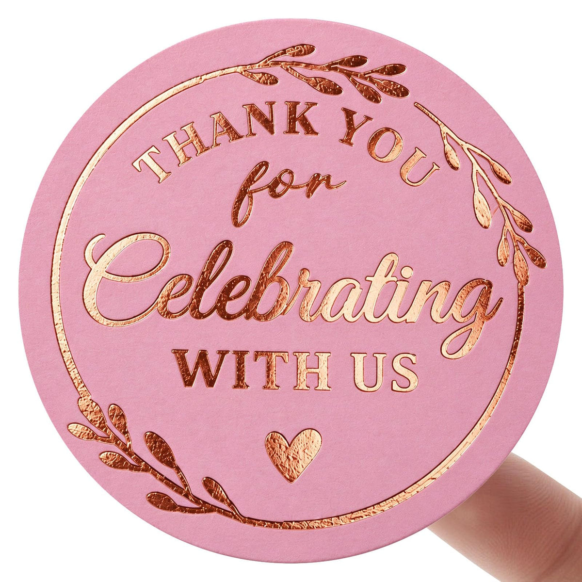 Thank You Stickers, 100 PCS Black Wedding Stickers with Gold Foil
