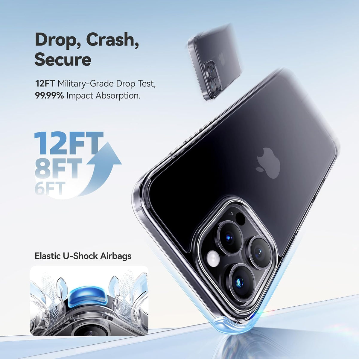 CASEKOO for iPhone Air Case, Crystal Clear, Patented Anti-Yellowing, Slim
