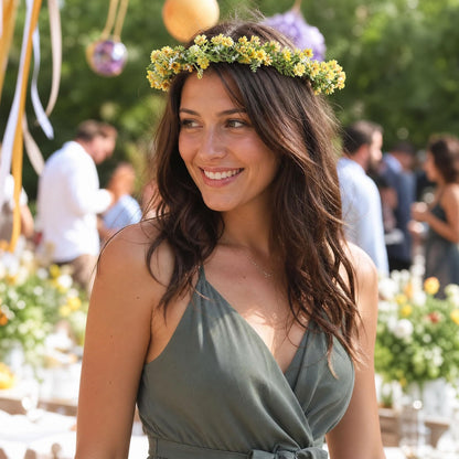 Pink Bohemian Flower Crown, Fairy Babys Breath Flower Headband