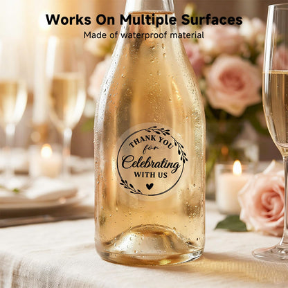 Thank You Stickers, 100 PCS Black Wedding Stickers with Gold Foil