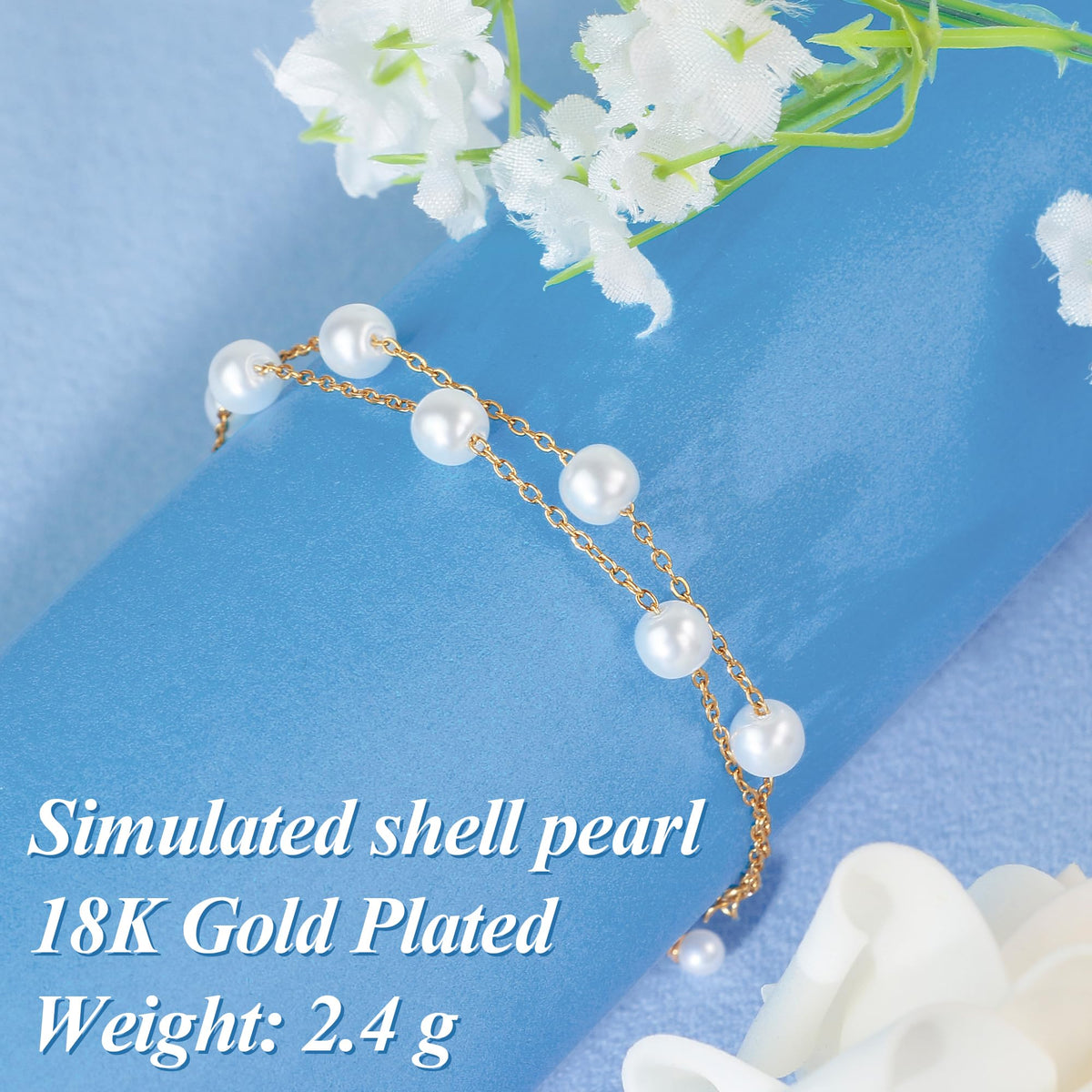 Pearl Bracelets for Women and Girls, Dainty Bracelet Wedding Pearl Jewelry