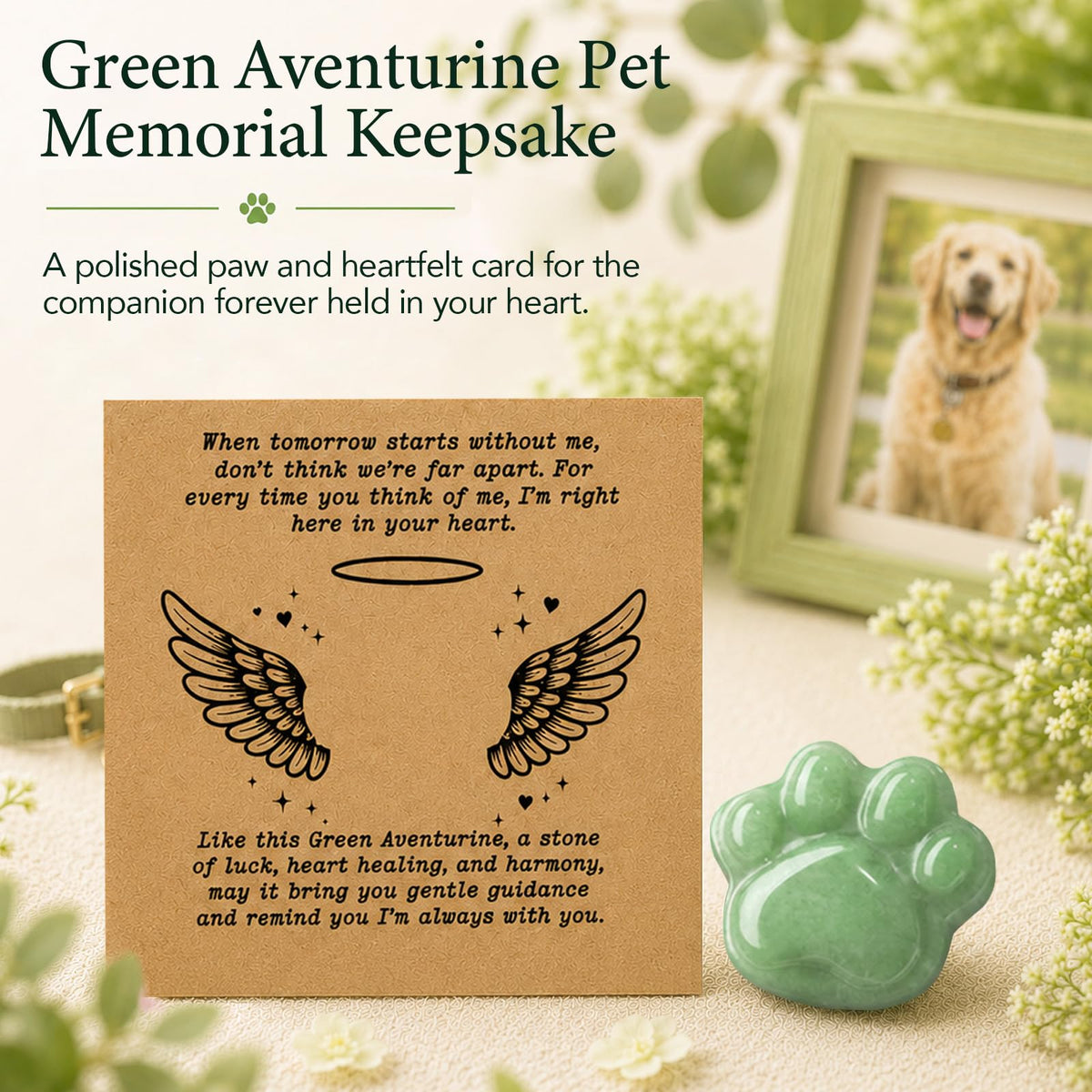 Dog Memorial Gifts for Loss of Dog, Rose Quartz Paw & Memorial Bracelet