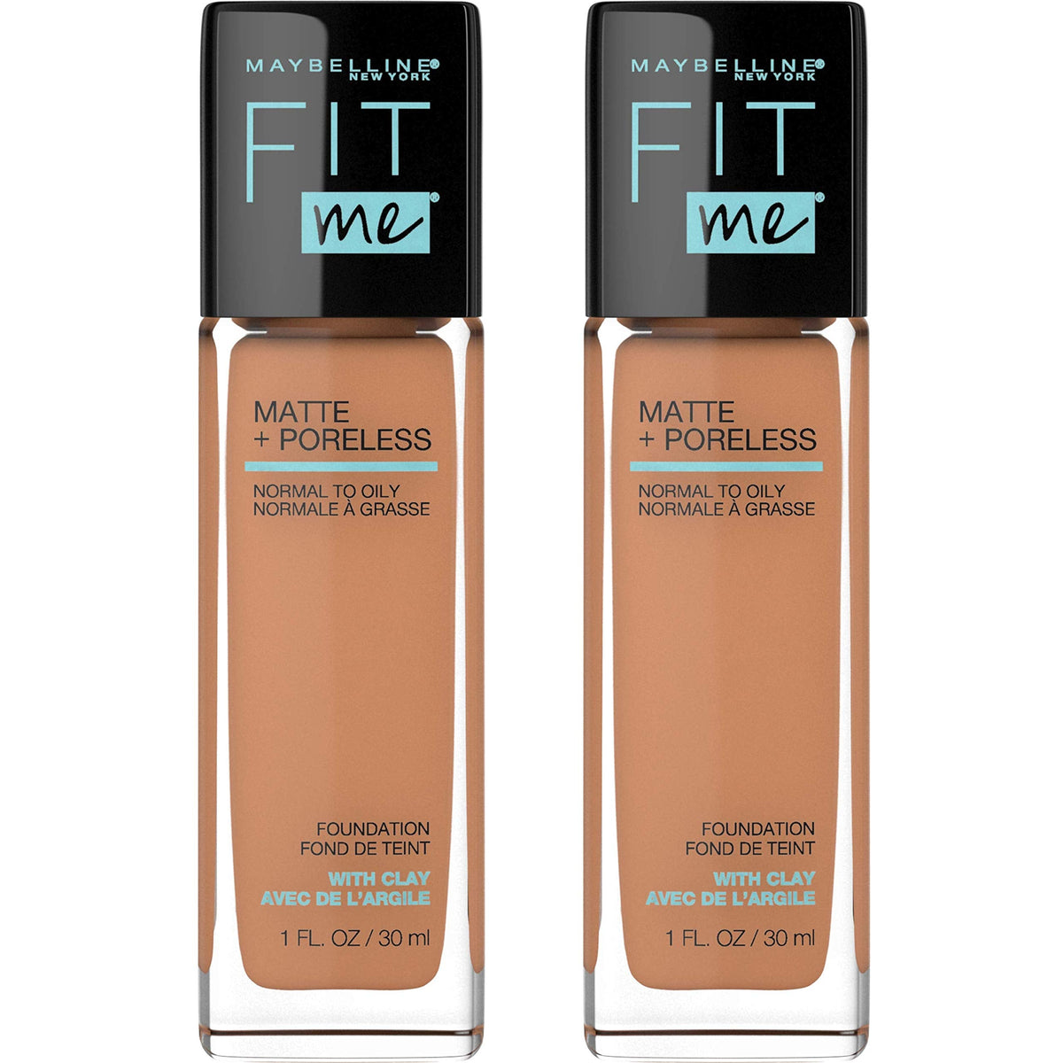 Maybelline Fit Me Matte + Poreless Liquid Oil-Free Foundation Makeup, Sun Beige, 1 Count (Packaging May Vary)
