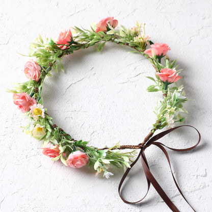 Pink Bohemian Flower Crown, Fairy Babys Breath Flower Headband