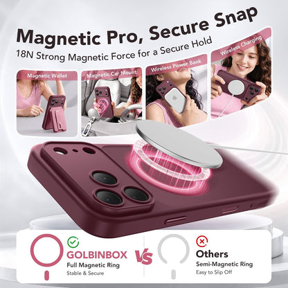 Magnetic Shockproof for iPhone 18 Pro & iPhone 17 Pro Case, Sunset Orange