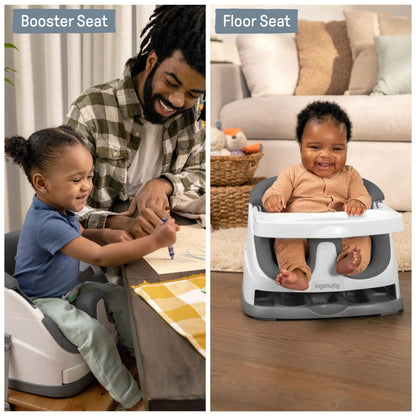 Ingenuity Baby Base 2-in-1 Booster Seat with Tray, Feeding & Floor Seat