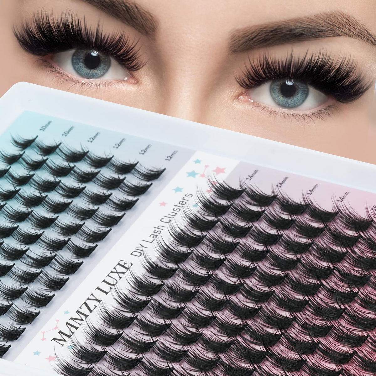 Lash Clusters Wispy 60D Eyelash Clusters 10-18mm Fluff Cluster Eyelash Extensions D Curl No Plastic Feel Individual Lashes Extension 240 Pcs Versatile False Eyelashes Clusters