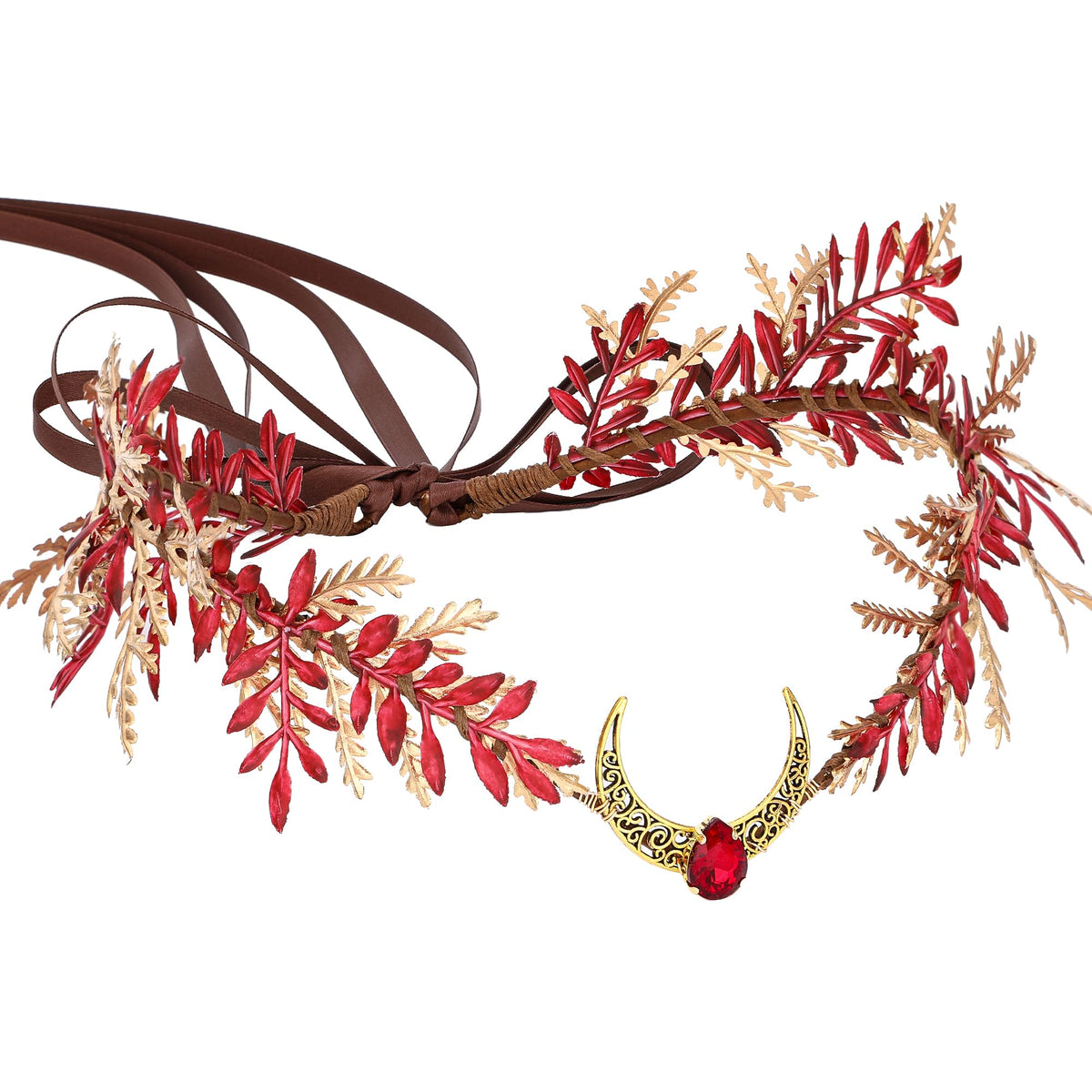 MOSTORY Renaissance Fairy Flower Crown, Woodland Elf Crown Headpiece