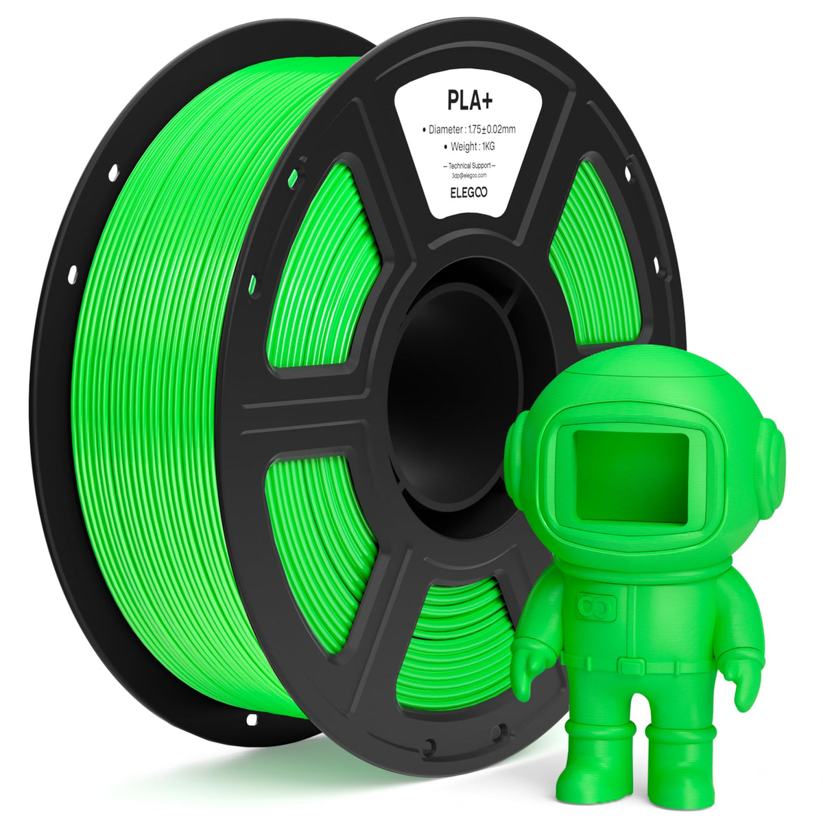 ELEGOO PLA+ 3D Printer Filament 1.75mm White 1KG