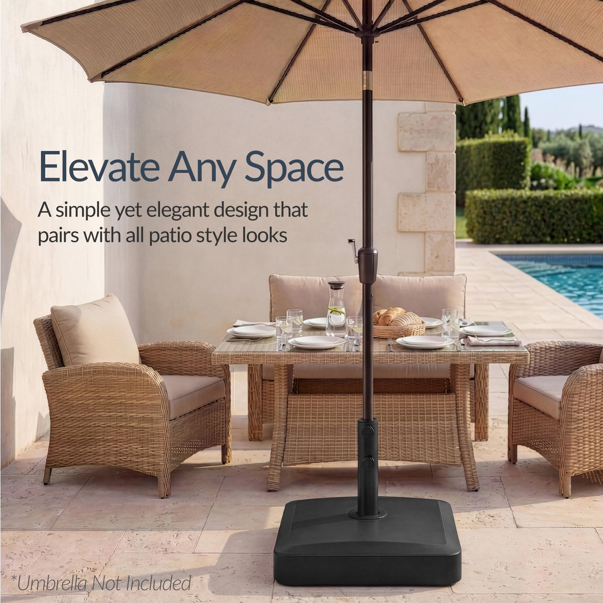 Best Choice Products Fillable Umbrella Base Stand Round Sunburst Plastic Patio Umbrella Base Stand, Pole Holder for Outdoor, Lawn w/ 55lbs Weight Capacity, Adjustment Knob